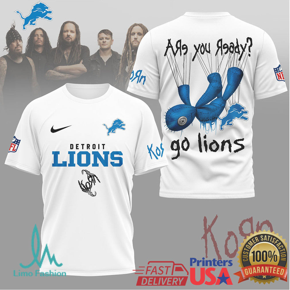 Korn x Detroit Lions “Are You Ready” Voodoo Doll NFL T Shirt - Limotees LLC