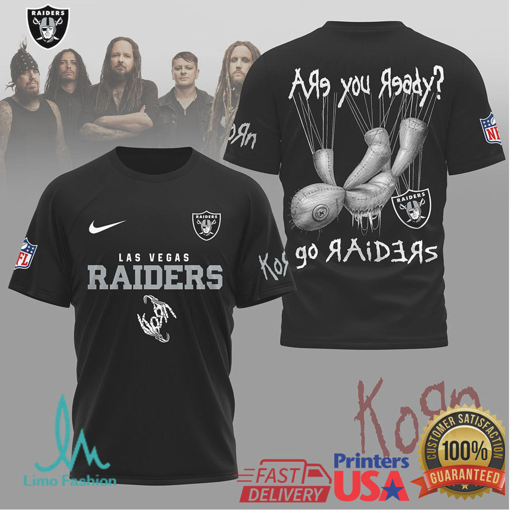 Korn x Las Vegas Raiders NFL Are You Ready Issues Doll T Shirt - Limotees LLC
