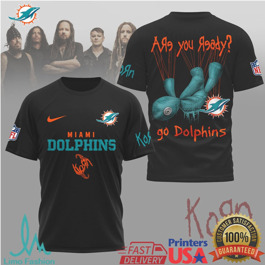 Korn x Miami Dolphins NFL Are You Ready Issues Doll T Shirt - Limotees LLC