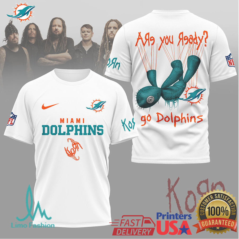 Korn x Miami Dolphins NFL Are You Ready Issues Doll T Shirt - Limotees LLC