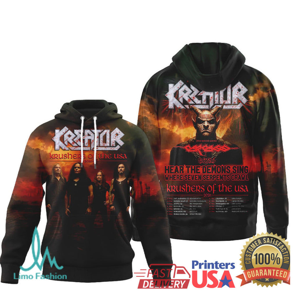 Kreator Krushers Of The Usa 2026 Tour With Carcass Shirt - Limotees LLC