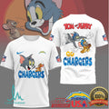LA Chargers Tom and Jerry Go Chargers NFL T Shirt - Limotees LLC