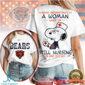 Chicago Bears Nursing Snoopy T Shirt Never Underestimate A Woman Still Nursing In Her Sixties