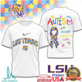 LSU Tigers Autism Awareness Puzzle Piece Graphic T Shirt - Limotees LLC