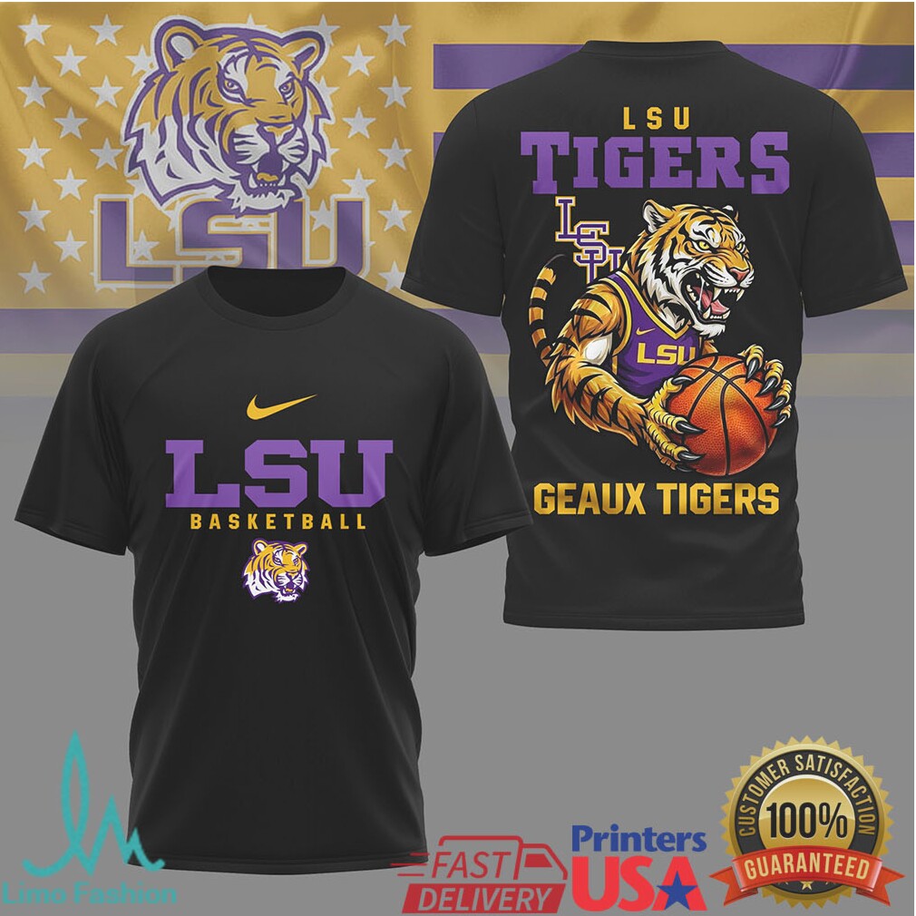 LSU Tigers Basketball Shirt Geaux Tigers Mascot Graphic Tee - Limotees LLC