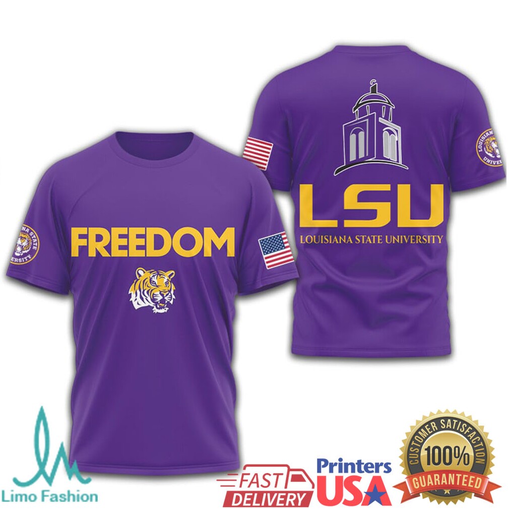 LSU Tigers Freedom University Louisiana State Patriotic T Shirt - Limotees LLC