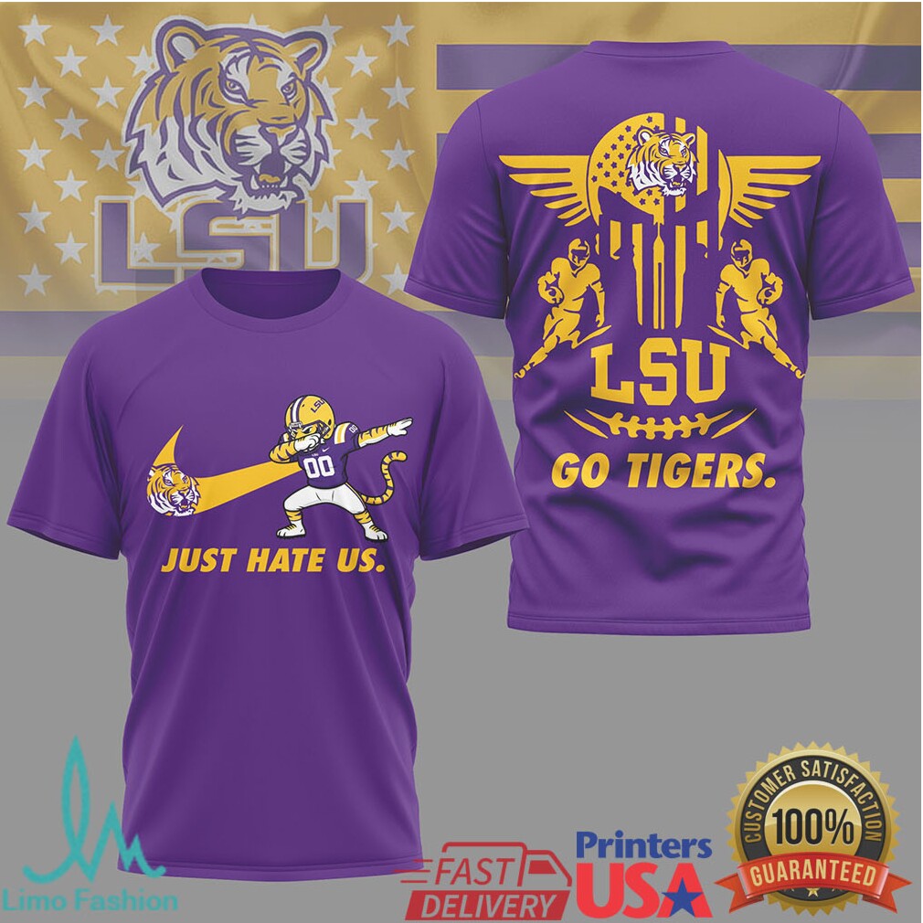 LSU Tigers “Just Hate Us” Dabbing Mascot Sports T Shirt