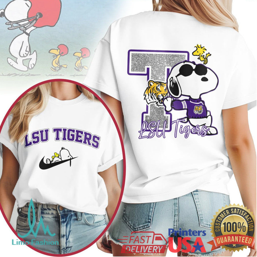LSU Tigers Snoopy Joe Cool Purple and Gold Fan T Shirt - Limotees LLC