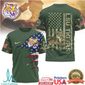 LSU Tigers Veterans Day Camo American Flag Patriotic T Shirt - Limotees LLC