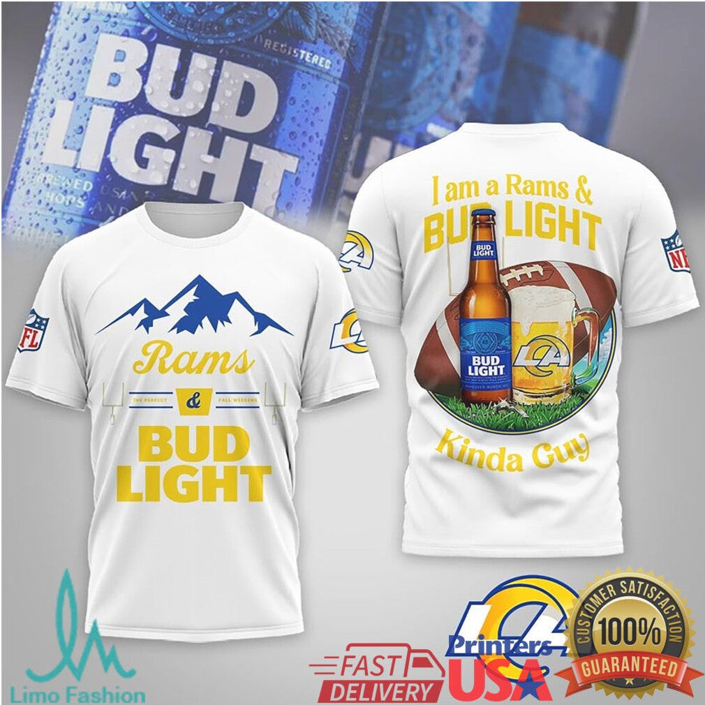 La Rams Bud Light Kinda Guy Girl Mountain Design Shirt - Limotees LLC