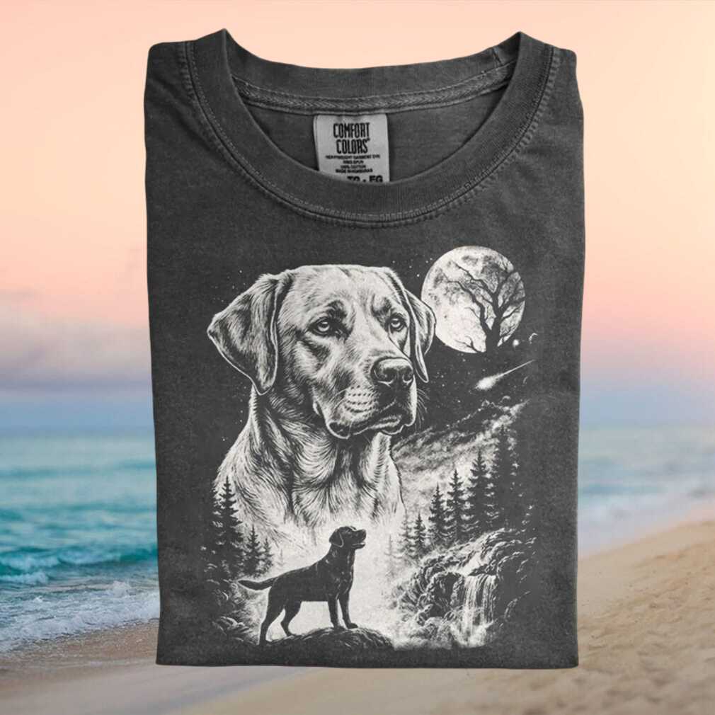 Labrador Retriever Night Moon Forest Graphic T Shirt - Limotees LLC