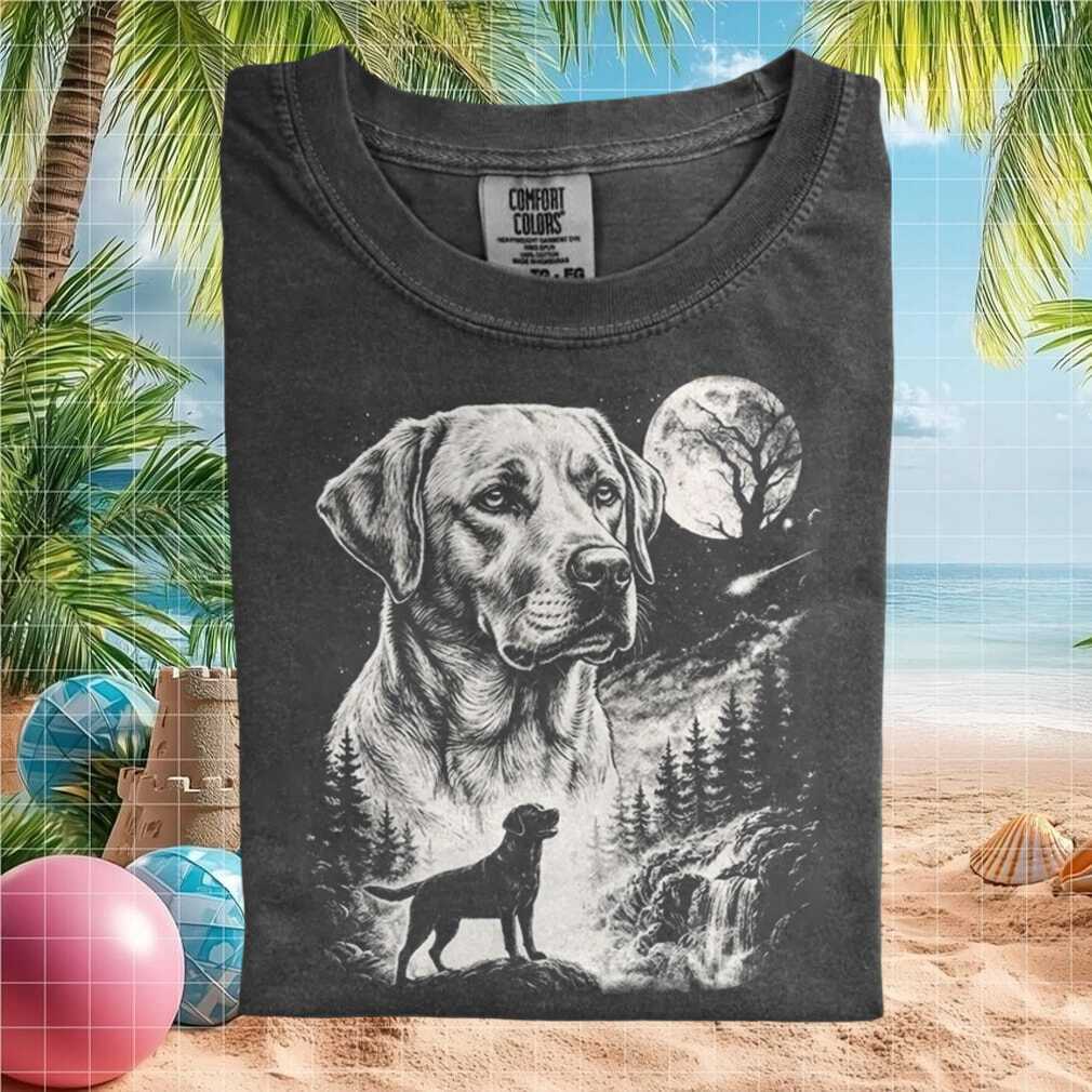 Labrador Retriever Night Moon Forest Graphic T Shirt - Limotees LLC