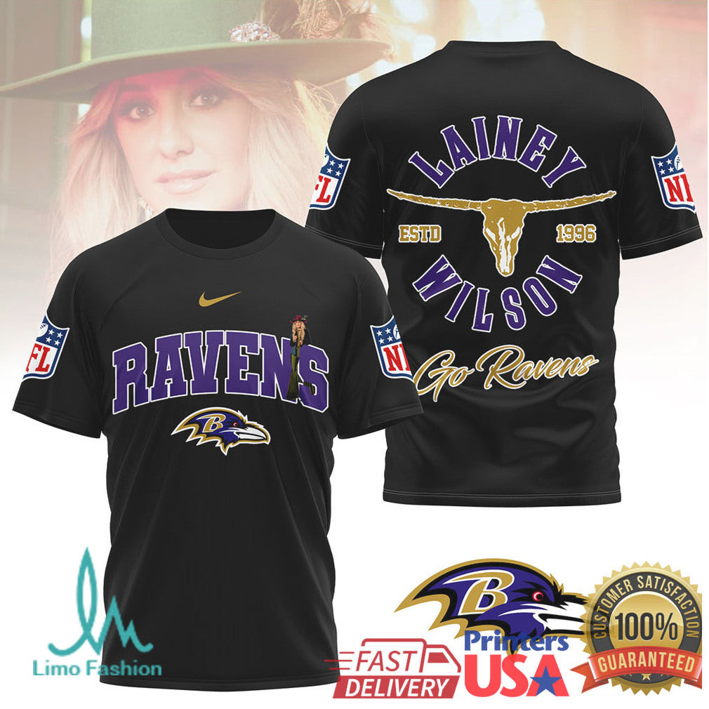 Lainey Wilson x Baltimore Ravens Country Music NFL T Shirt - Limotees LLC