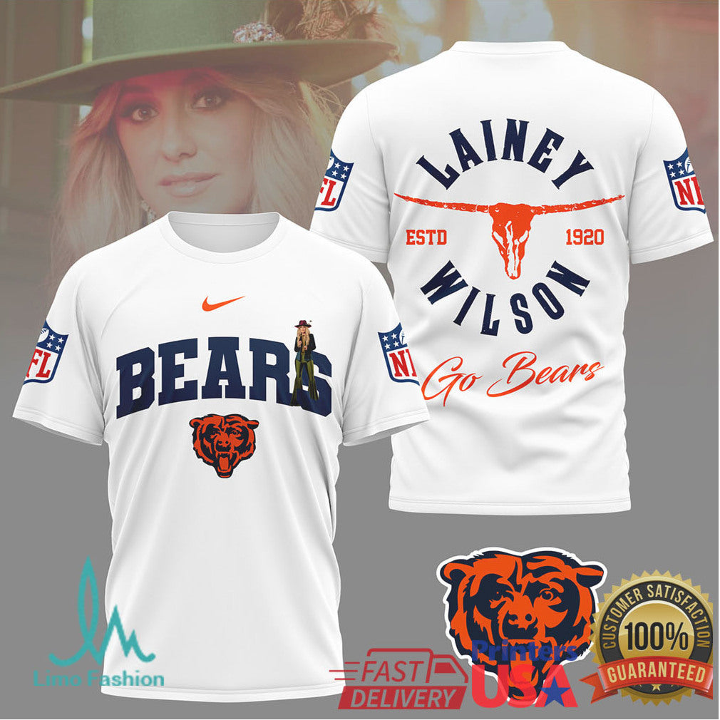Lainey Wilson x Chicago Bears Country Fan Apparel T Shirt - Limotees LLC