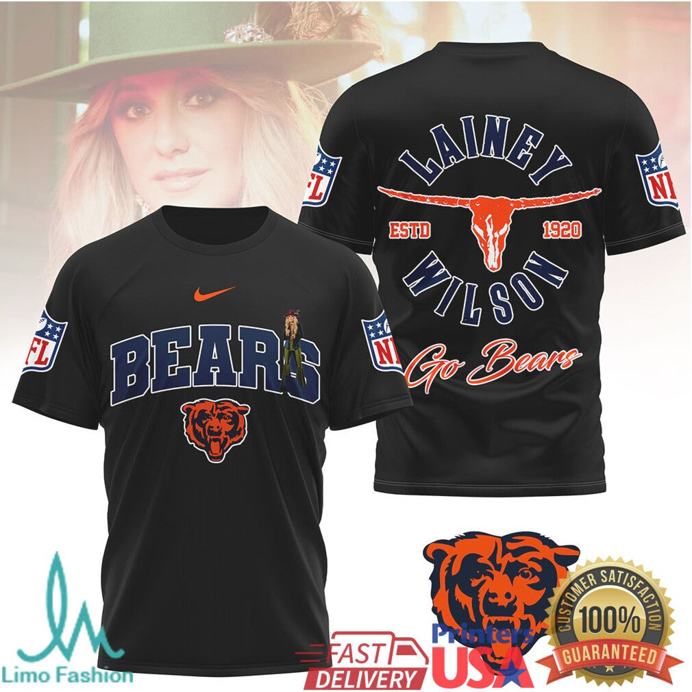 Lainey Wilson x Chicago Bears Country Fan Apparel T Shirt - Limotees LLC