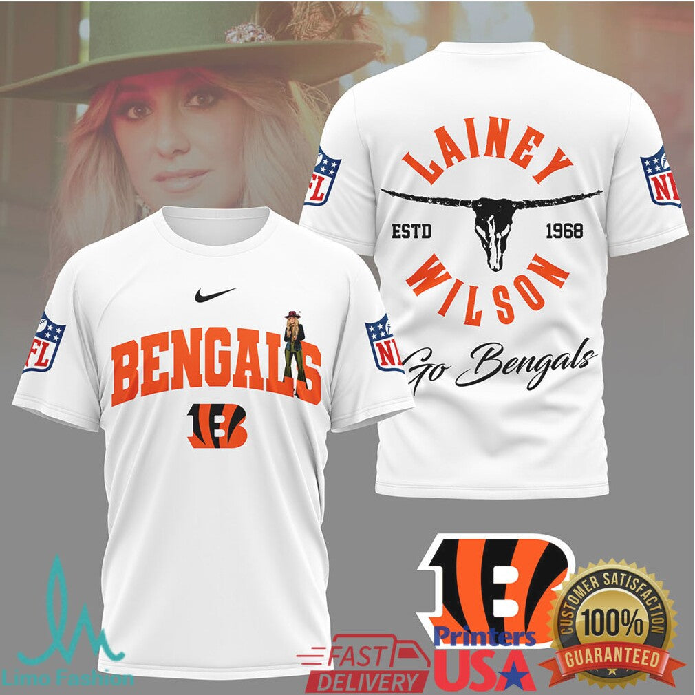 Lainey Wilson x Cincinnati Bengals Country Music NFL T Shirt - Limotees LLC