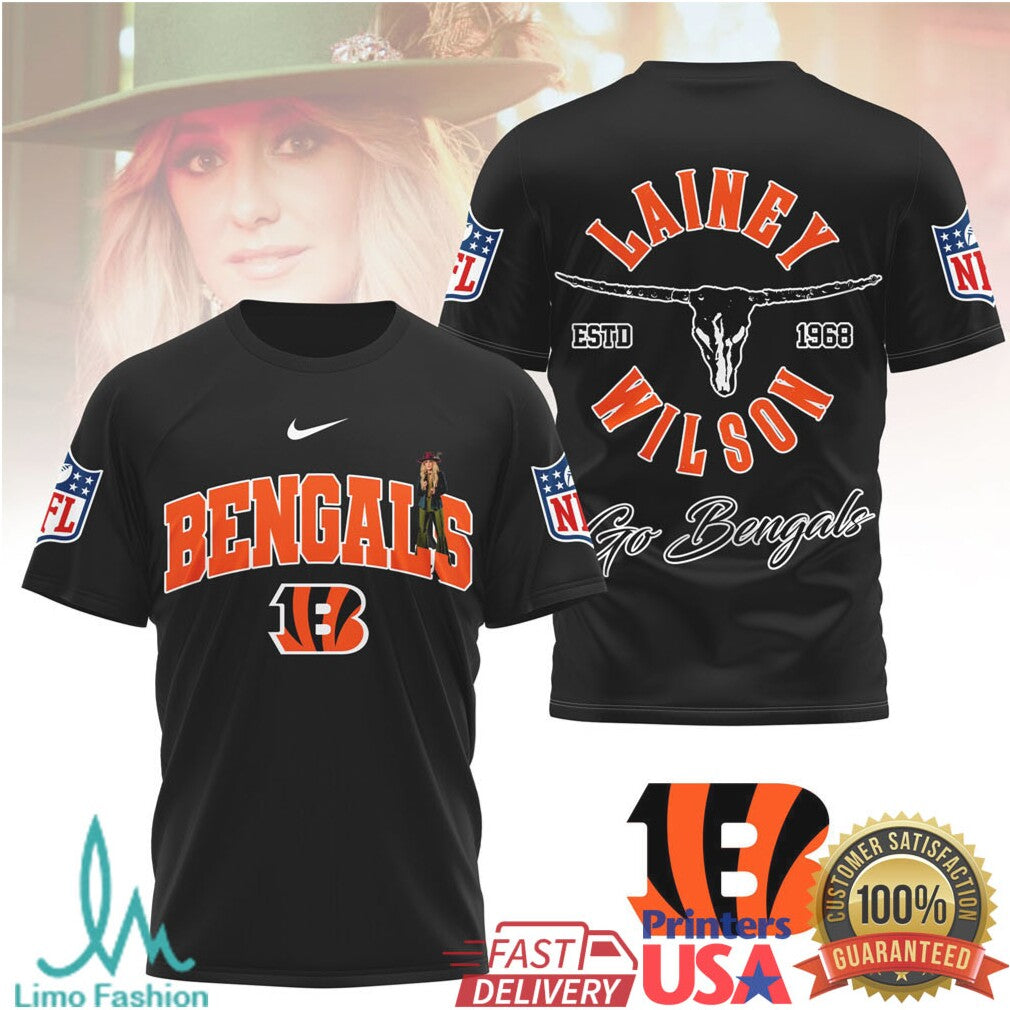 Lainey Wilson x Cincinnati Bengals Country Music NFL T Shirt - Limotees LLC