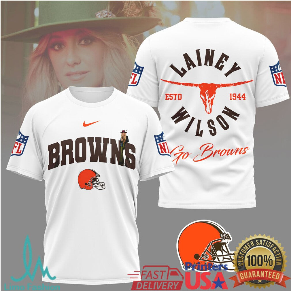 Lainey Wilson x Cleveland Browns Longhorn Edition NFL Shirt - Limotees LLC