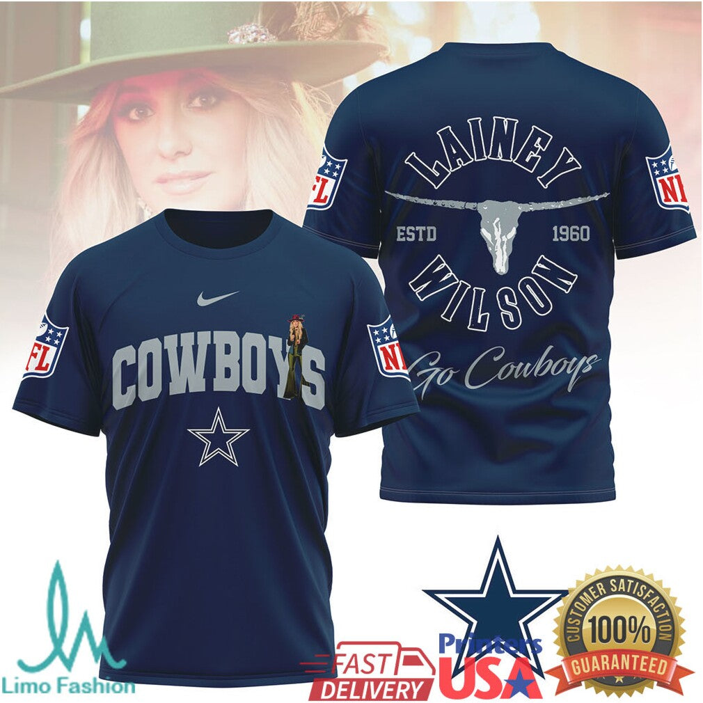 Lainey Wilson x Dallas Cowboys Western NFL Graphic T Shirt - Limotees LLC