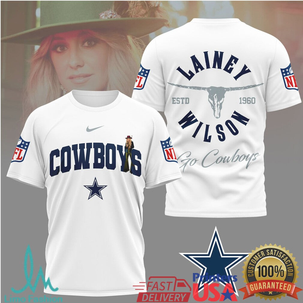 Lainey Wilson x Dallas Cowboys Western NFL Graphic T Shirt - Limotees LLC