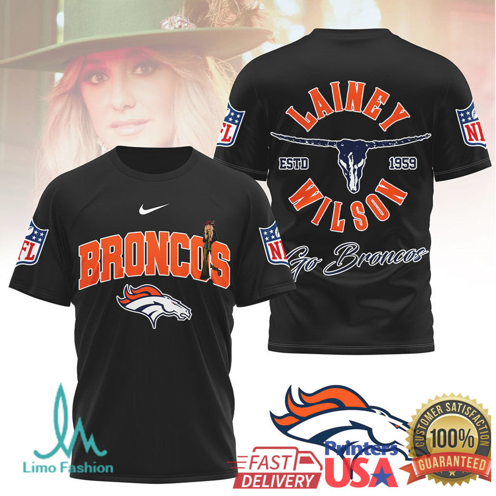 Lainey Wilson x Denver Broncos Western Style NFL Fan Tee - Limotees LLC