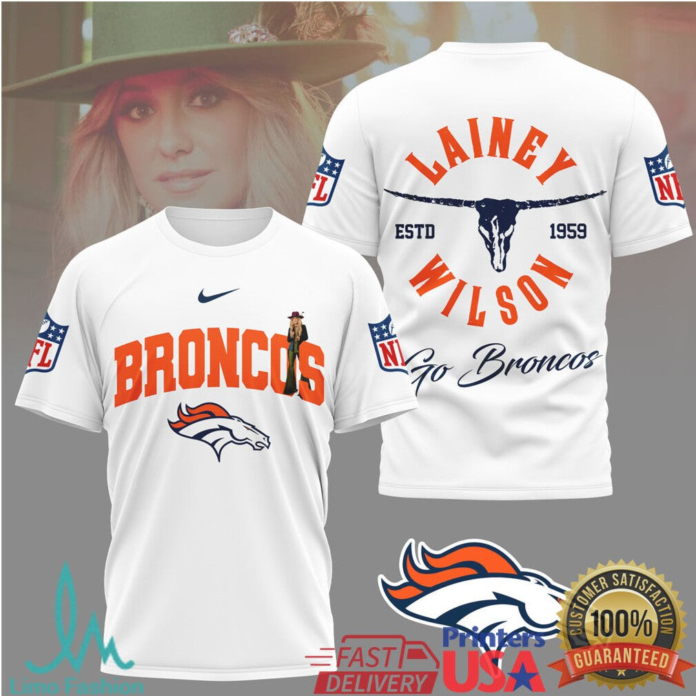 Lainey Wilson x Denver Broncos Western Style NFL Fan Tee - Limotees LLC