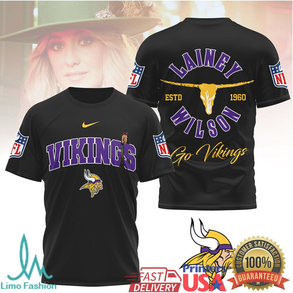 Lainey Wilson x Minnesota Vikings Western Style NFL T Shirt - Limotees LLC
