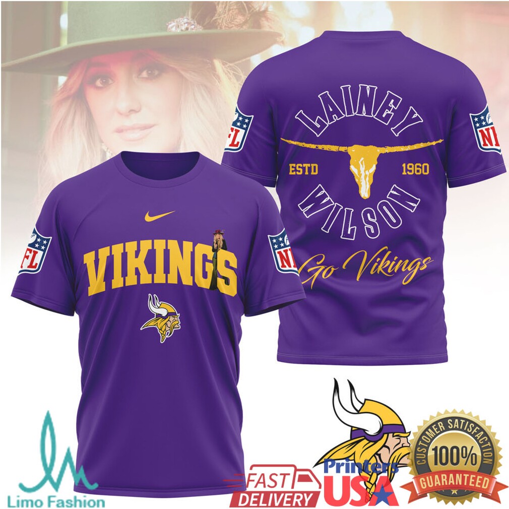 Lainey Wilson x Minnesota Vikings Western Style NFL T Shirt - Limotees LLC