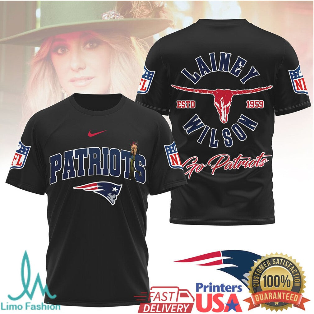 Lainey Wilson x New England Patriots Fan Graphic T Shirt - Limotees LLC