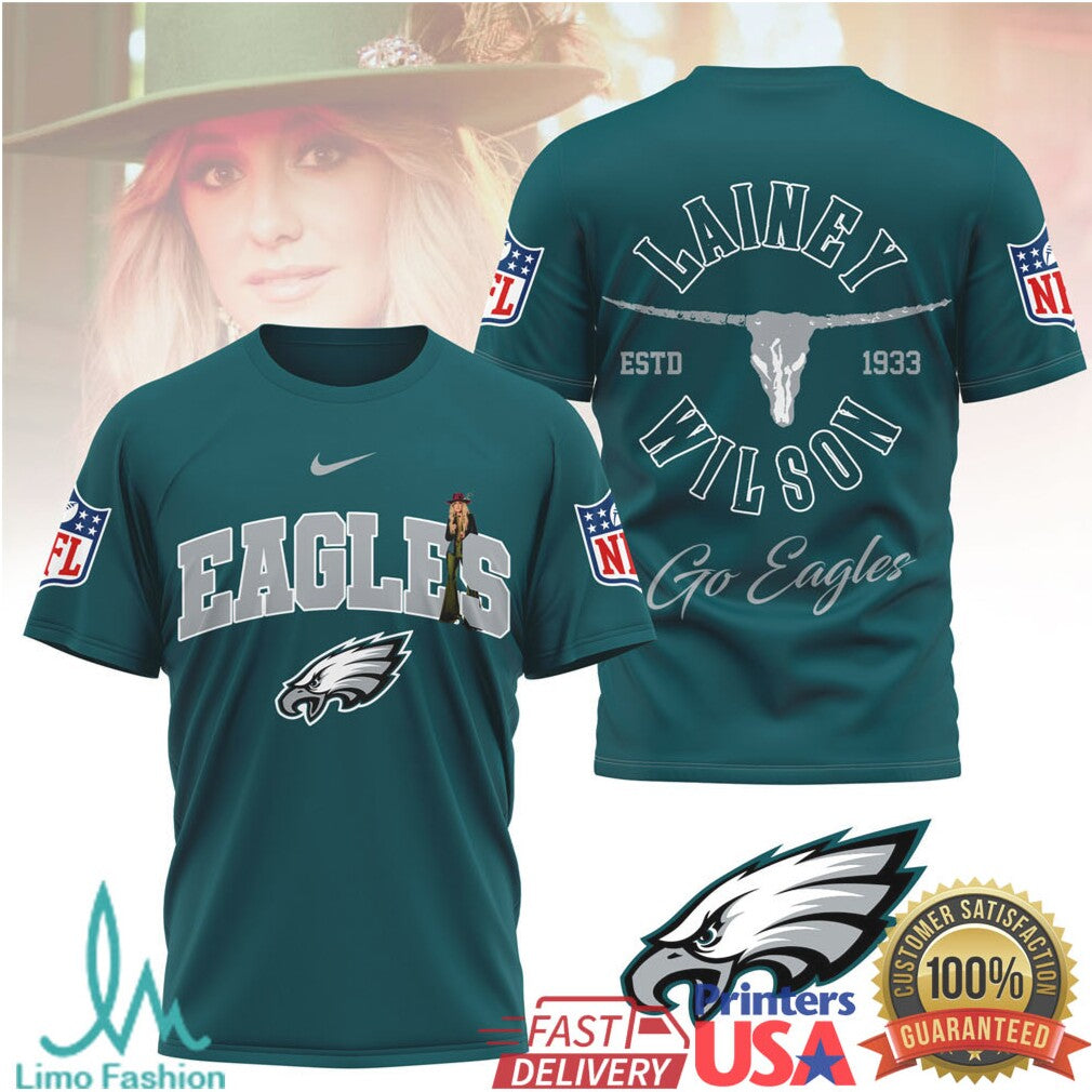 Lainey Wilson x Philadelphia Eagles Country Music NFL T Shirt - Limotees LLC