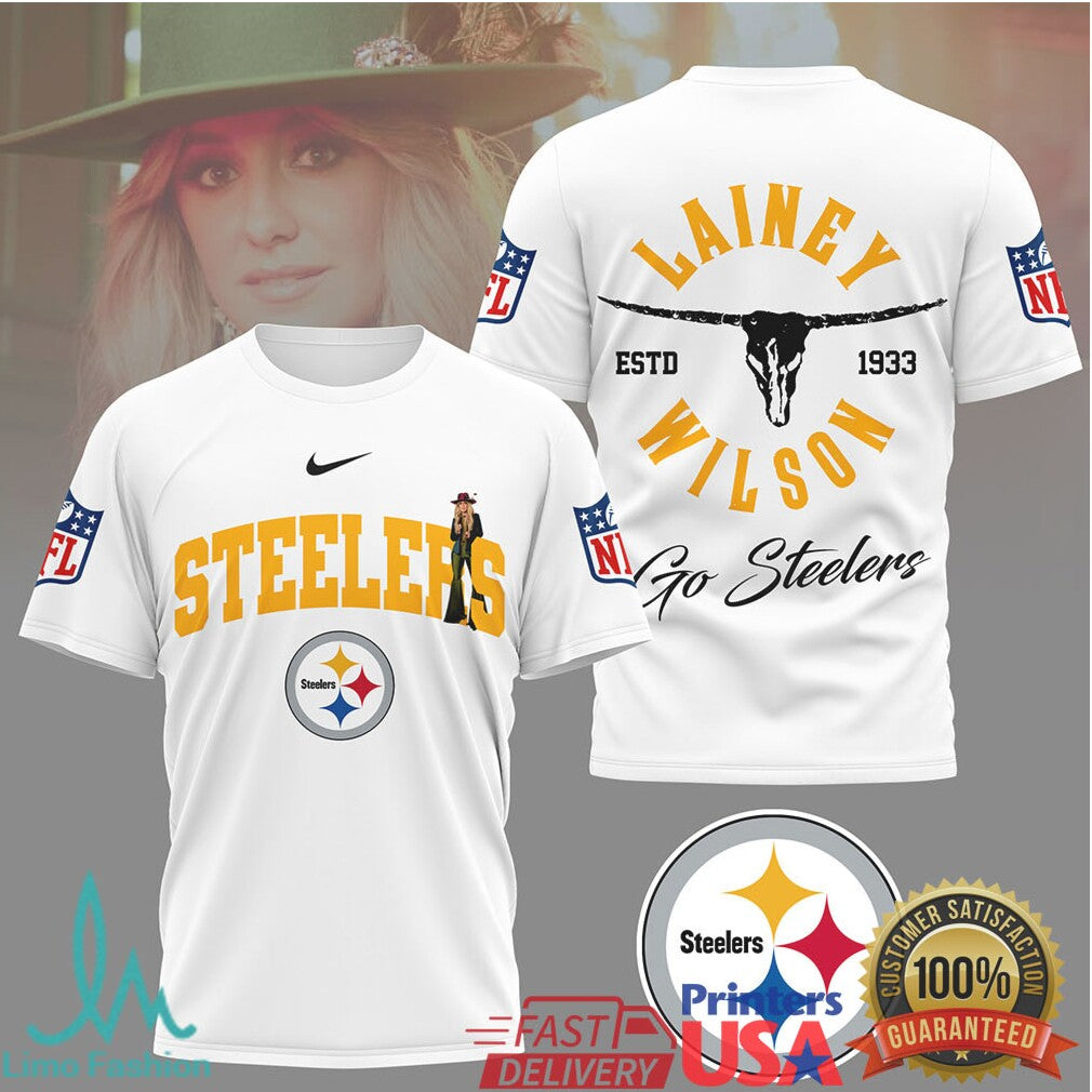 Lainey Wilson x Pittsburgh Steelers Western Graphic NFL T Shirt - Limotees LLC