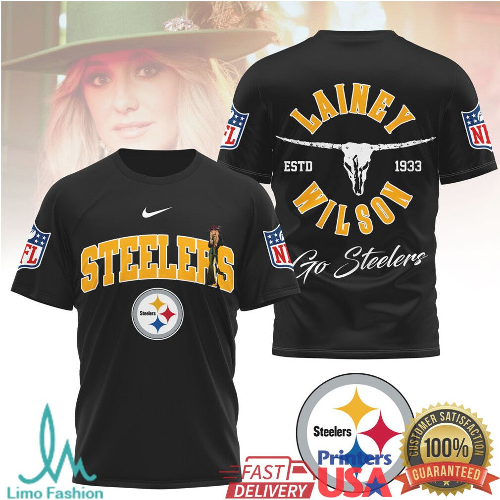 Lainey Wilson x Pittsburgh Steelers Western Graphic NFL T Shirt - Limotees LLC