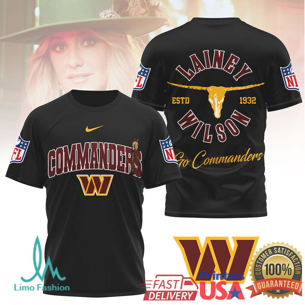 Lainey Wilson x Washington Commanders Fan Apparel T Shirt - Limotees LLC