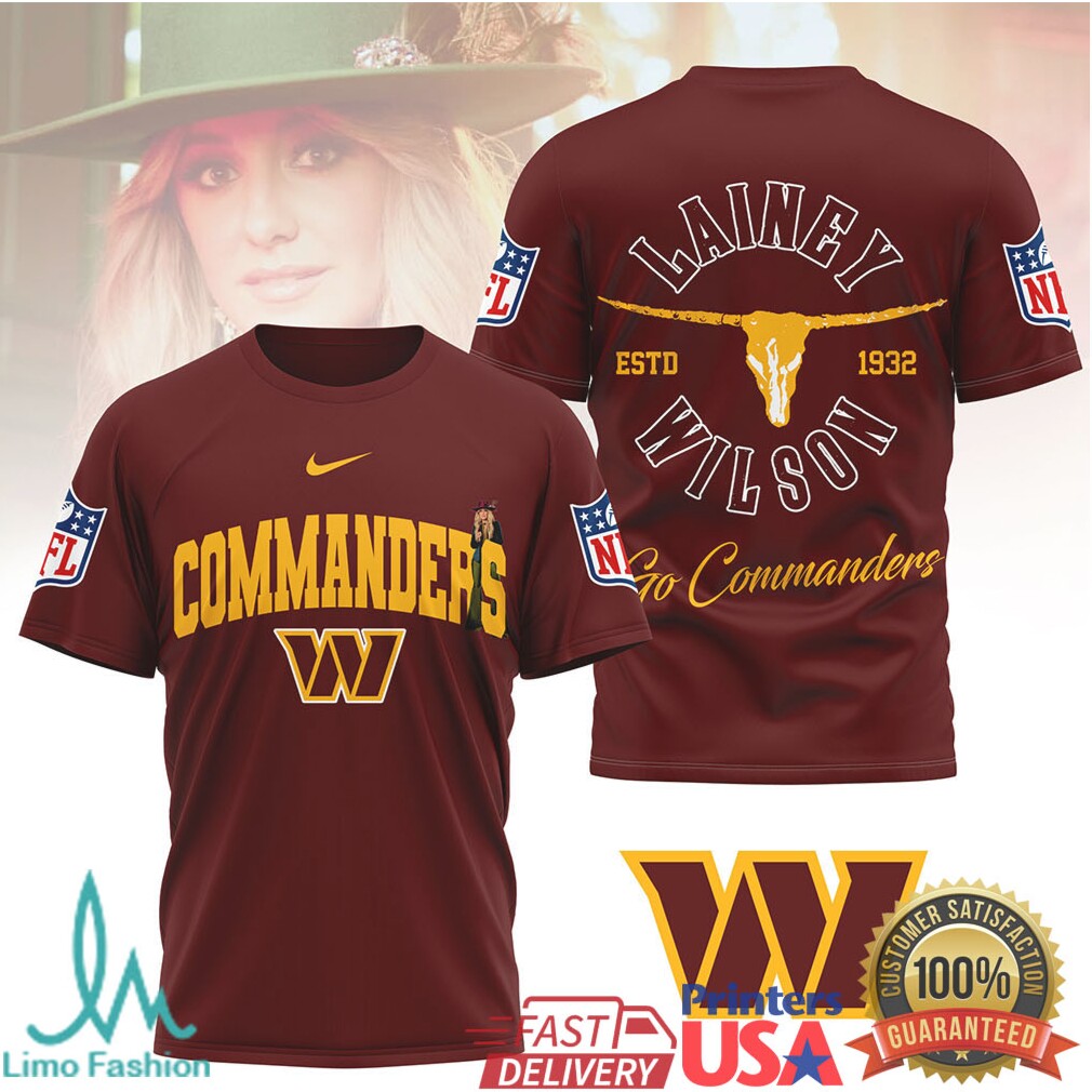 Lainey Wilson x Washington Commanders Fan Apparel T Shirt - Limotees LLC