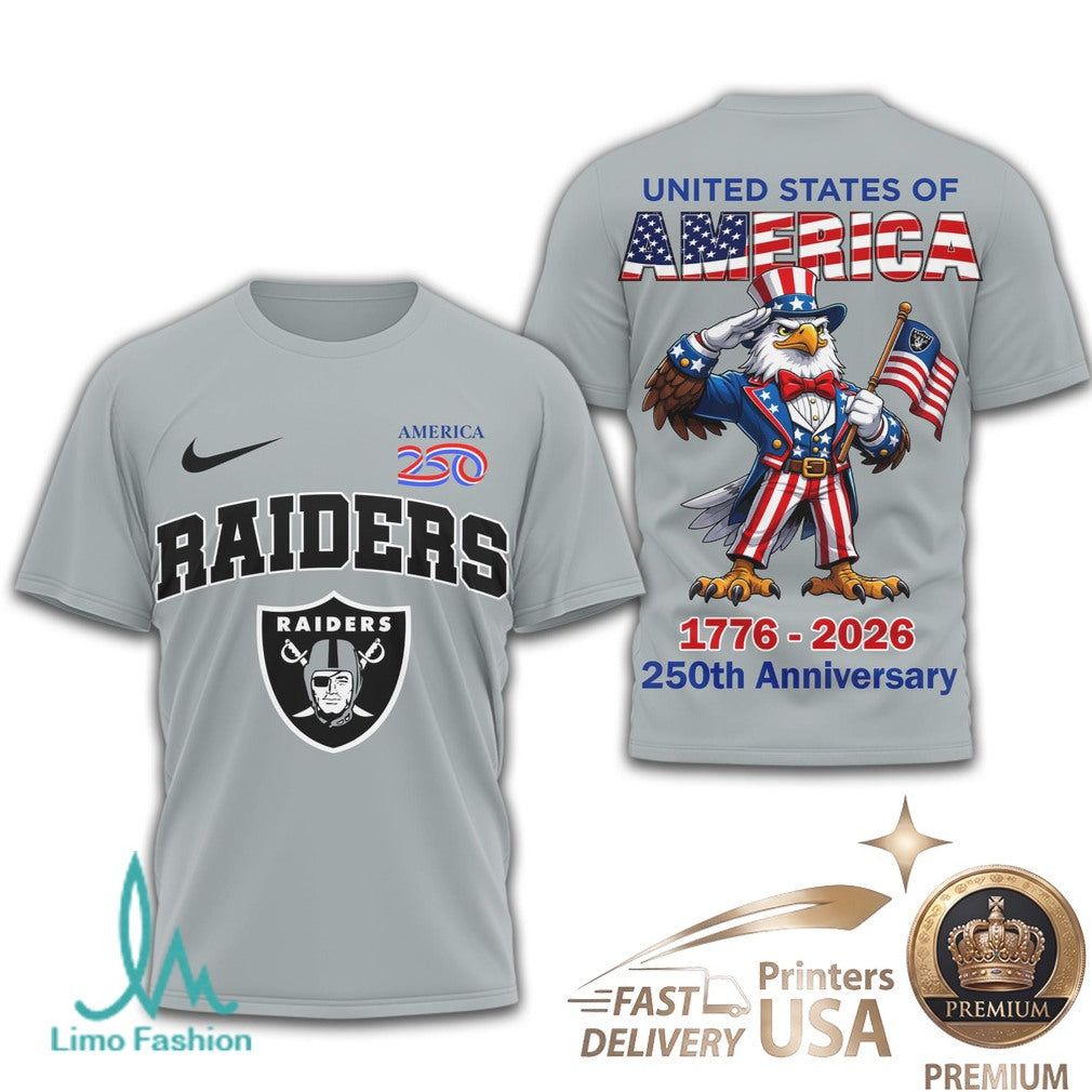 Las Vegas Raiders 250th Anniversary Patriotic Eagle T Shirt - Limotees LLC