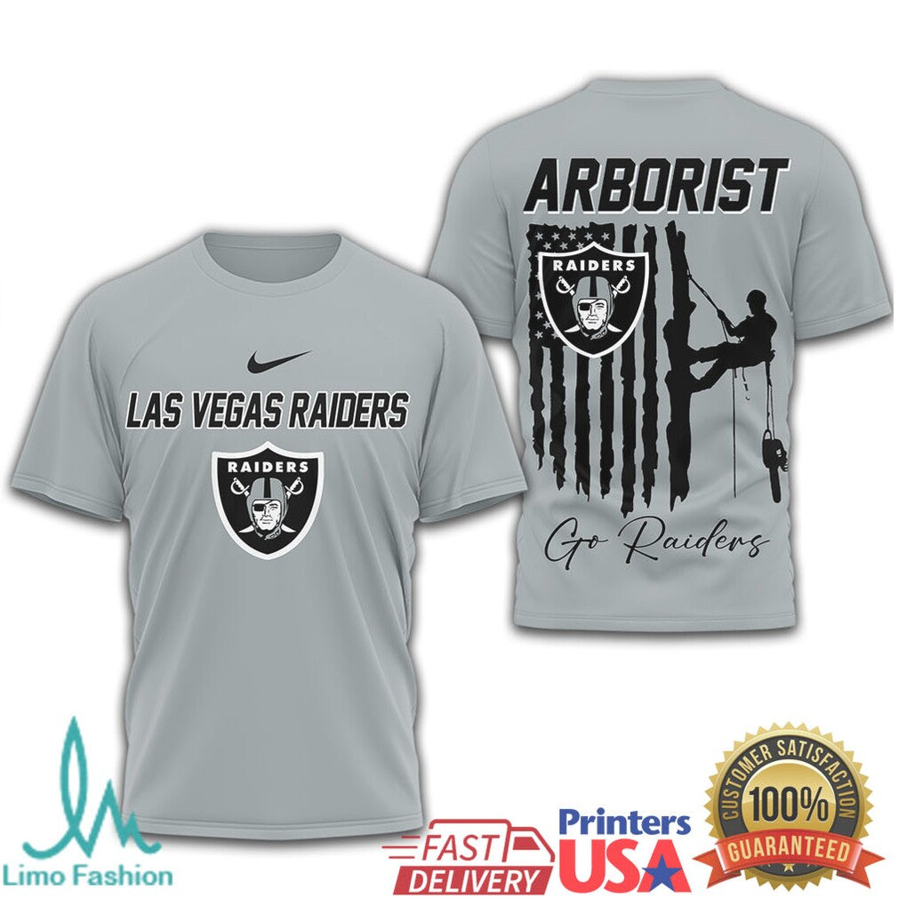 Las Vegas Raiders Arborist Tree Service American Flag T Shirt - Limotees LLC