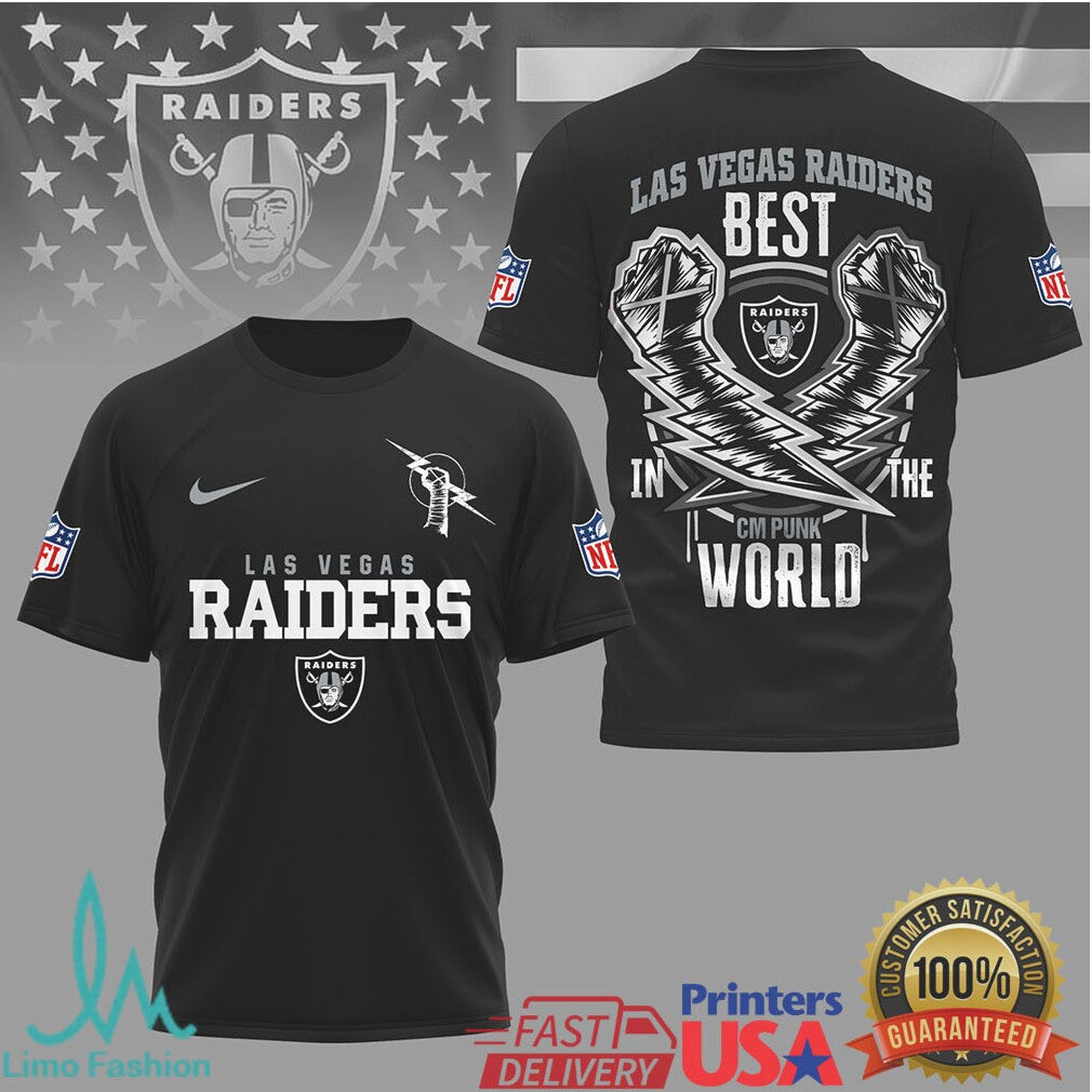 Las Vegas Raiders CM Punk Best In The World Fist Logo Shirt - Limotees LLC