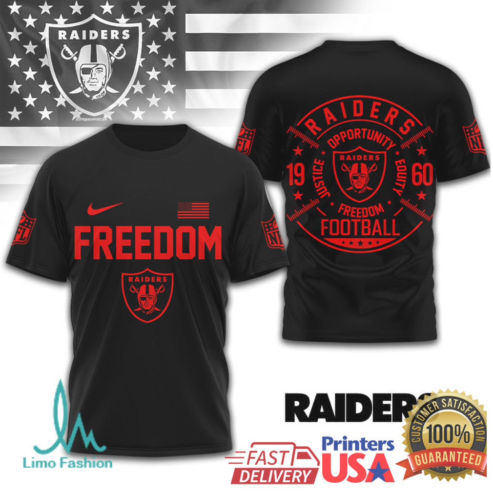 Las Vegas Raiders Freedom Football Justice Opportunity Equity T Shirt