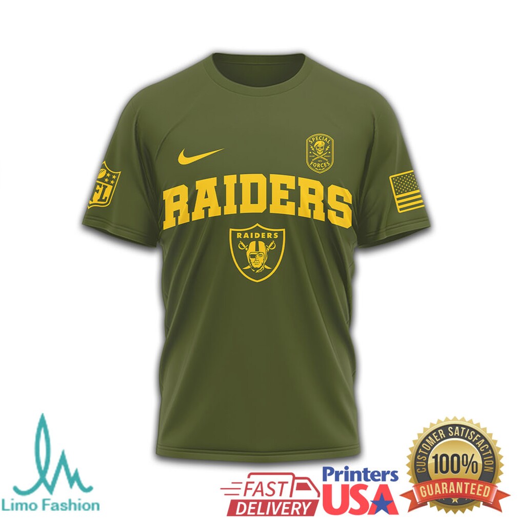 Las Vegas Raiders Green Berets Special Forces Military Olive T Shirt - Limotees LLC