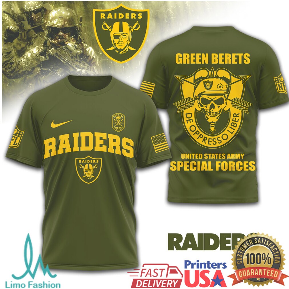 Las Vegas Raiders Green Berets Special Forces Military Olive T Shirt - Limotees LLC