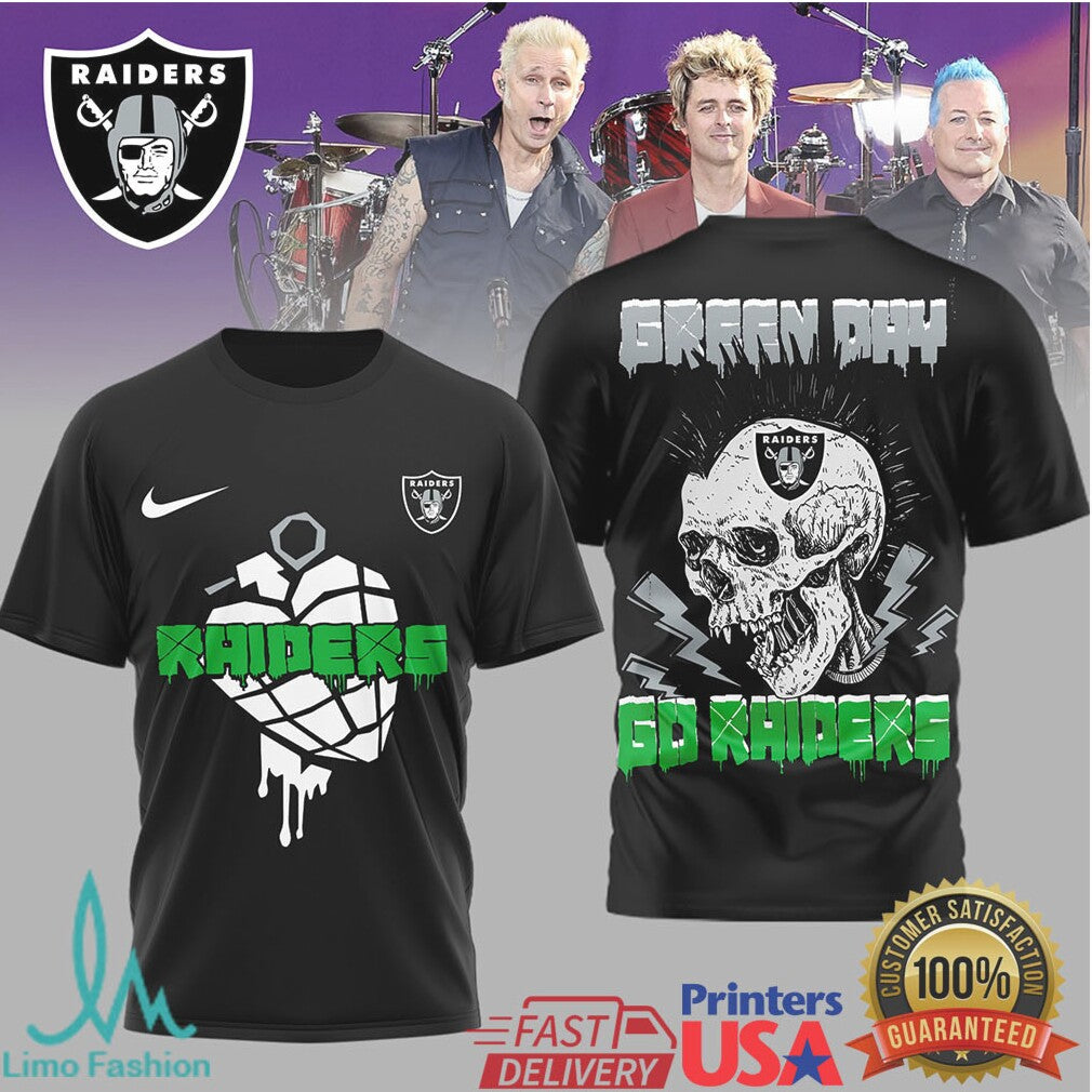 Las Vegas Raiders Green Day Punk Rock Style T Shirt - Limotees LLC