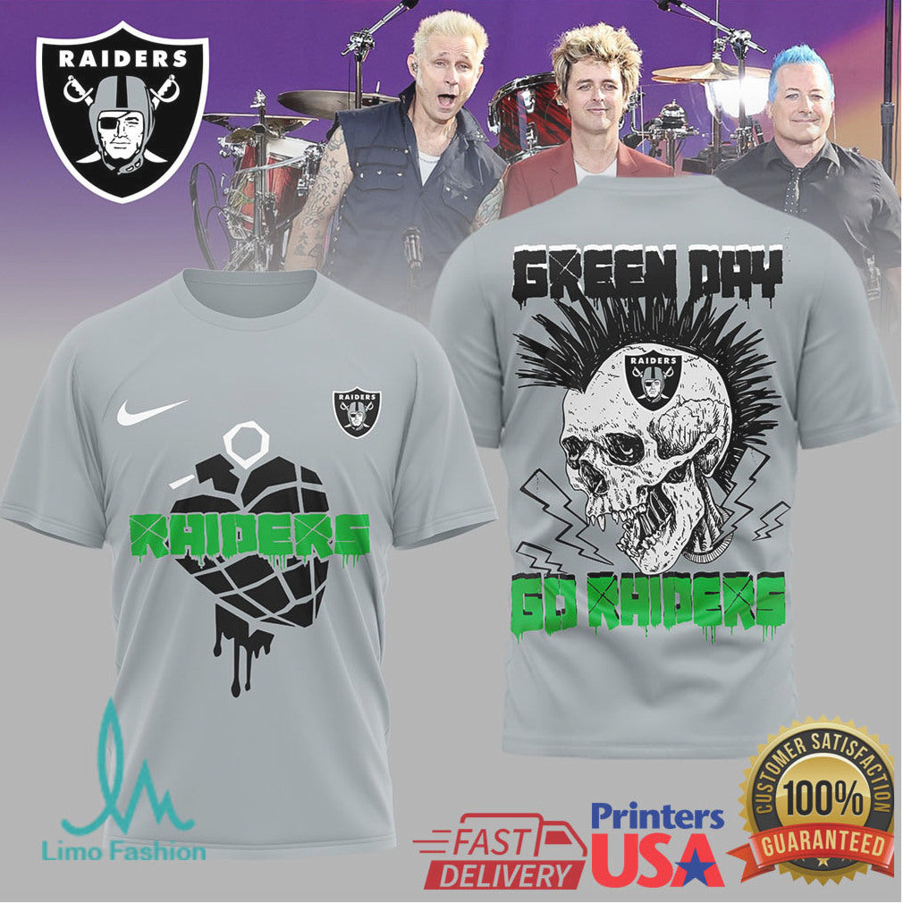 Las Vegas Raiders Green Day Punk Rock Style T Shirt - Limotees LLC