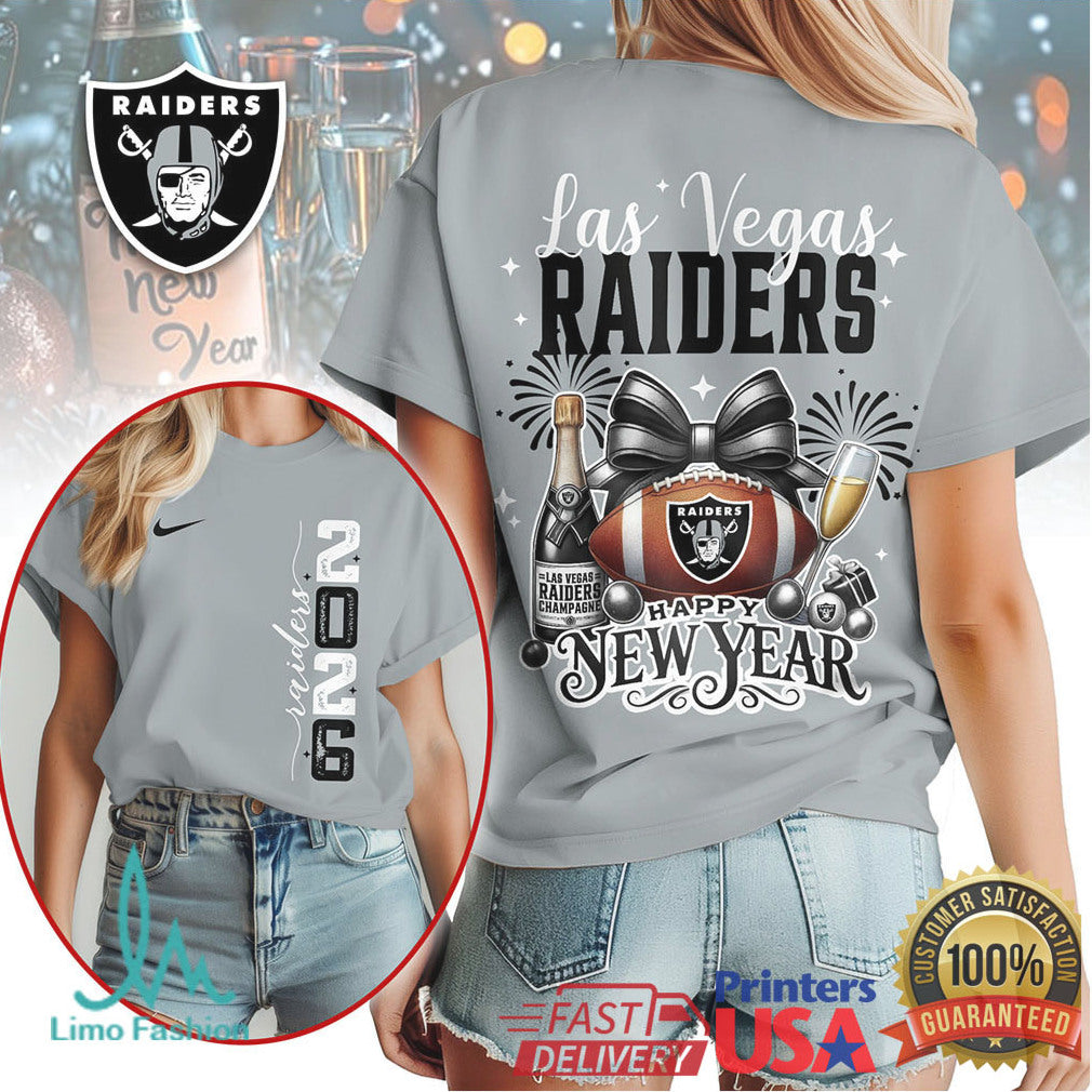 Las Vegas Raiders Happy New Year 2026 Celebration T Shirt - Limotees LLC