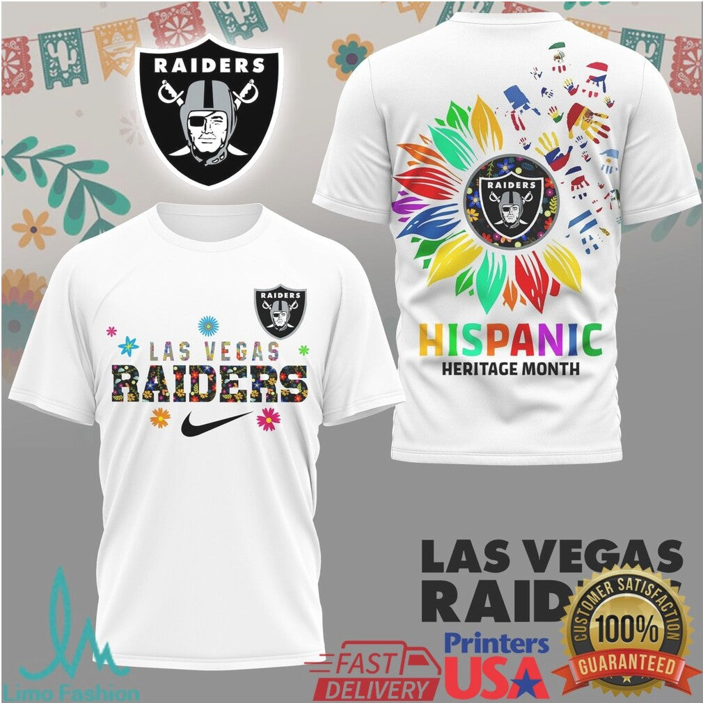Las Vegas Raiders Hispanic Heritage Month T Shirt Latino Heritage Sunflower T Shirt - Limotees LLC