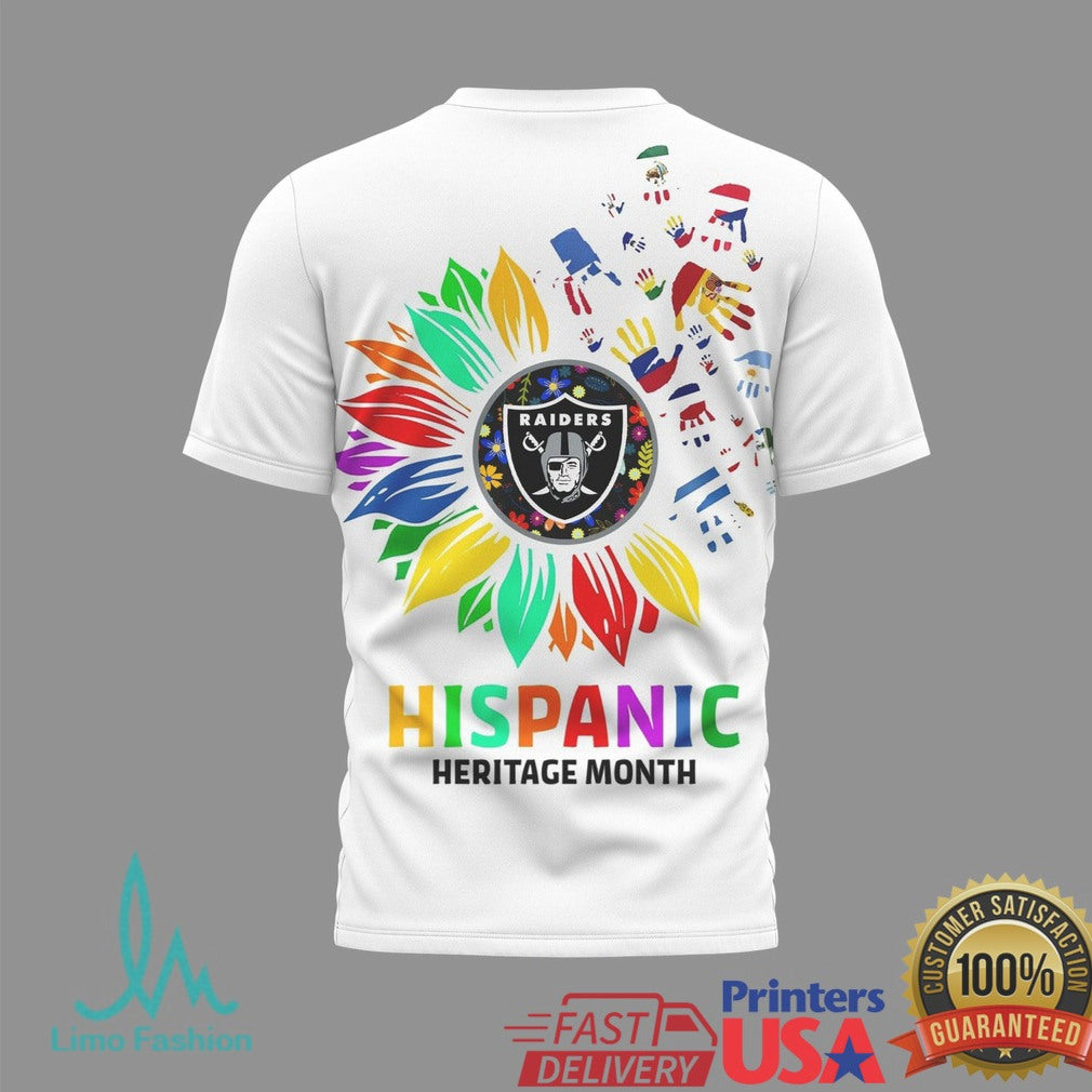 Las Vegas Raiders Hispanic Heritage Month T Shirt Latino Heritage Sunflower T Shirt - Limotees LLC