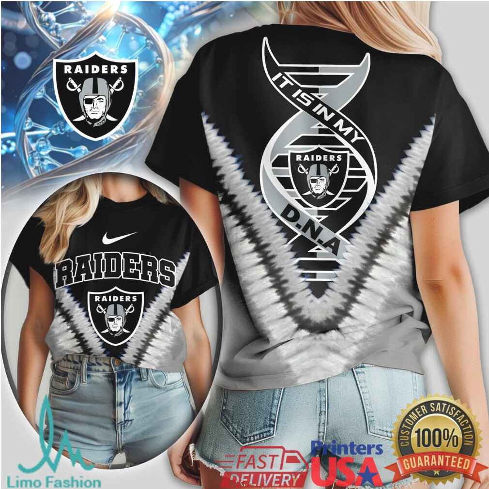 Las Vegas Raiders It Is In My DNA Silver & Black Graphic T Shirt - Limotees LLC