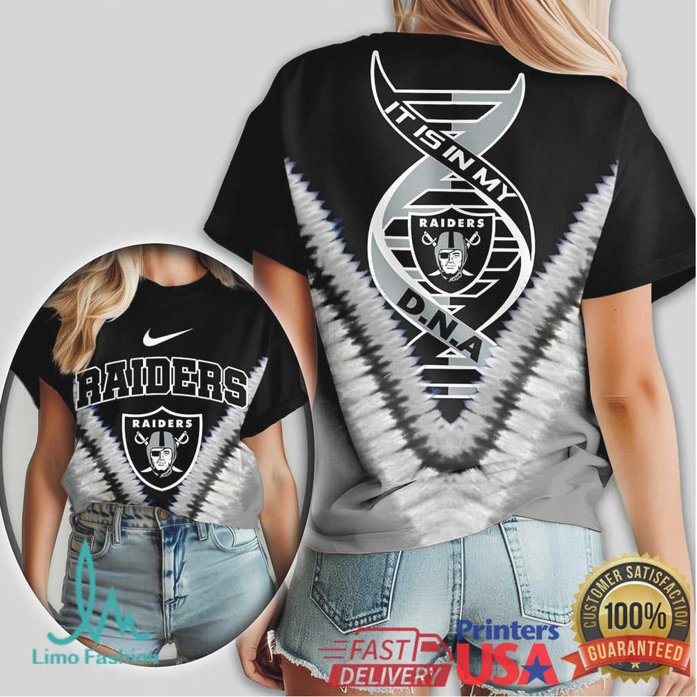 Las Vegas Raiders It Is In My DNA Silver & Black Graphic T Shirt - Limotees LLC