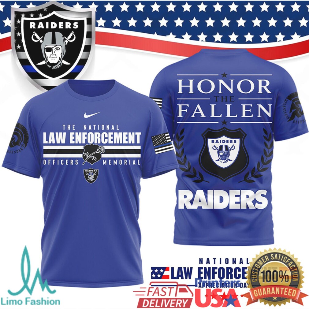 Las Vegas Raiders Law Enforcement Memorial Honor the Fallen T Shirt - Limotees LLC