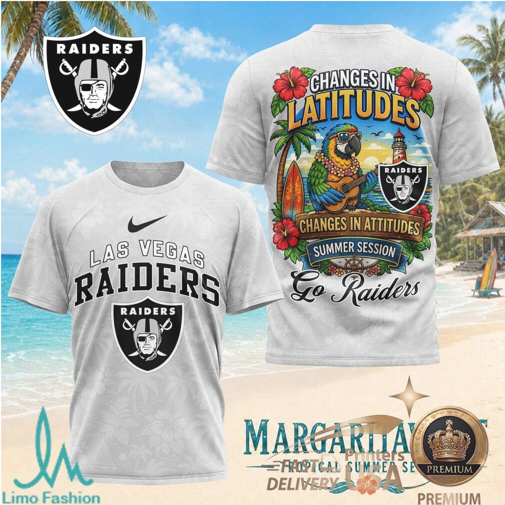 Las Vegas Raiders Margaritaville Changes In Latitudes Summer Session T Shirt - Limotees LLC