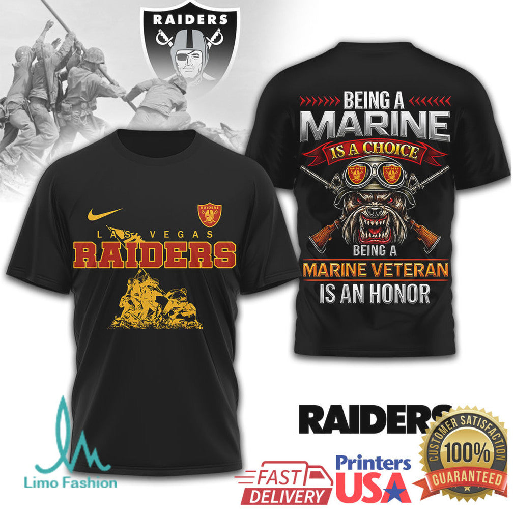 Las Vegas Raiders Marine Veteran Honor T Shirt Iwo Jima Design - Limotees LLC